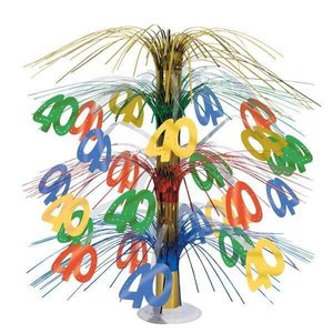 Tafeldecoratie 40 jaar gekleurd Tafeldecoratie 40 jaar gekleurd