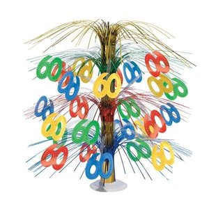 Tafeldecoratie 60 jaar gekleurd Tafeldecoratie 60 jaar gekleurd