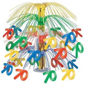 Tafeldecoratie 70 jaar gekleurd Tafeldecoratie 70 jaar gekleurd