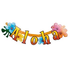 Letterslinger Aloha met bloemen Letterslinger Aloha met bloemen