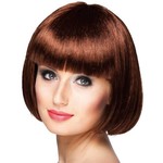 Pruik boblijn donkerbruin