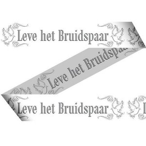 Afzetlint Leve het bruidspaar Afzetlint Leve het bruidspaar