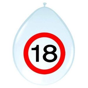 Ballonnen 18 jaar verkeersbord Ballonnen 18 jaar verkeersbord