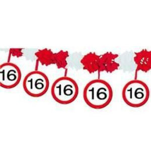 Slinger papier verkeersbord 16 jaar Slinger papier verkeersbord 16 jaar