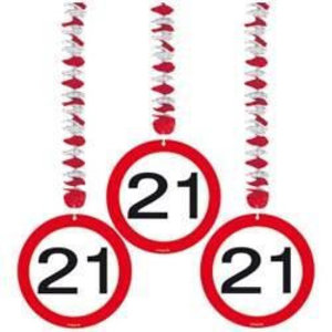 Hangdecoratie 21 verkeersbord Hangdecoratie 21 verkeersbord