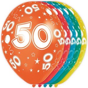 Ballonnen 50 jaar rondom bedrukt Ballonnen 50 jaar rondom bedrukt