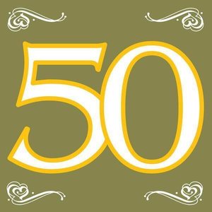 Servetten 50 jaar goudkleurig Servetten 50 jaar goudkleurig