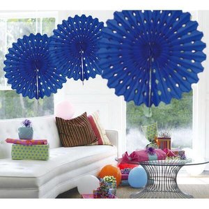 Honeycomb waaier 45cm donkerblauw Honeycomb waaier 45cm donkerblauw