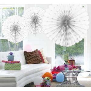 Honeycomb waaier 45cm wit Honeycomb waaier 45cm wit