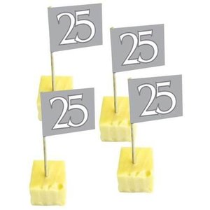 Prikkers 25 jaar zilverkleurig 50 stuks Prikkers 25 jaar zilverkleurig 50 stuks