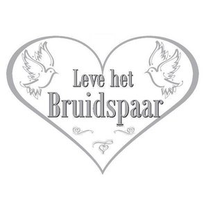 Deurbord hart Leve het bruidspaar Deurbord hart Leve het bruidspaar