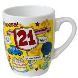 Mok 21 jaar cartoon Mok 21 jaar cartoon