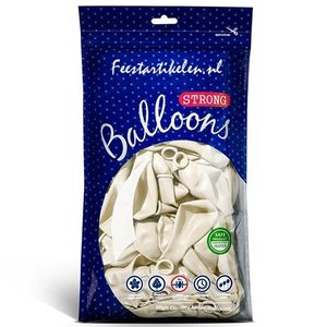 Ballonnen metallic parelmoer wit 100 stuks