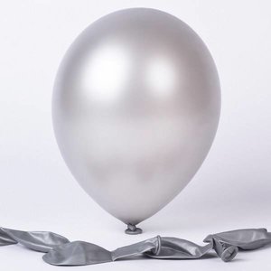 Metallic ballonnen zilverkleurig 20 stuks