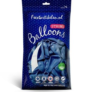 Metallic ballonnen donkerblauw 100 stuks