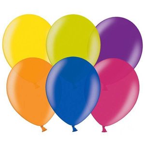 Zak metallic ballonnen gekleurd 100 stuks Zak metallic ballonnen gekleurd 100 stuks