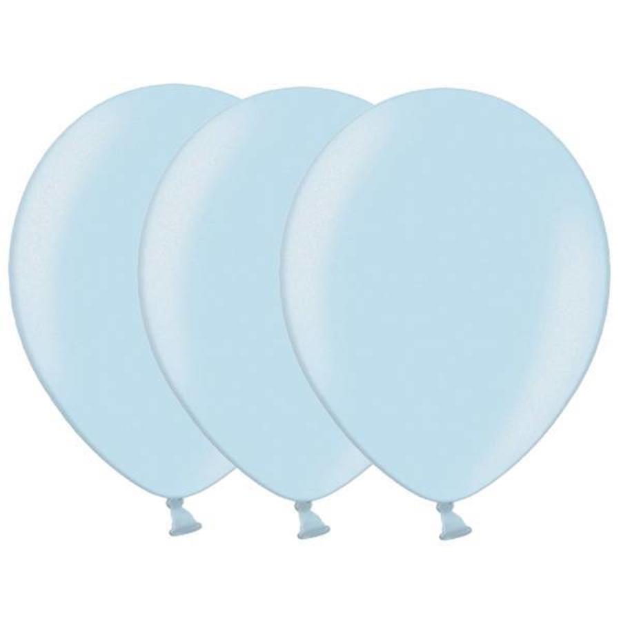 Metallic ballonnen lichtblauw 20 stuks