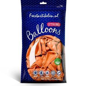 Metallic ballonnen oranje 100 stuks Metallic ballonnen oranje 100 stuks