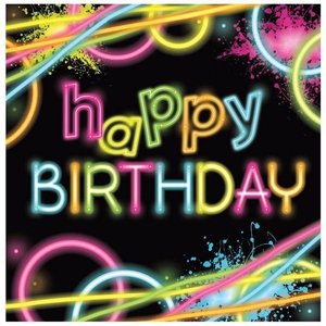 Servetten Happy Birthday NEON Servetten Happy Birthday NEON