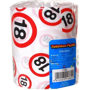 Toiletpapier 18 jaar verkeersbord Toiletpapier 18 jaar verkeersbord