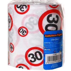 Toiletpapier 30 jaar verkeersbord Toiletpapier 30 jaar verkeersbord