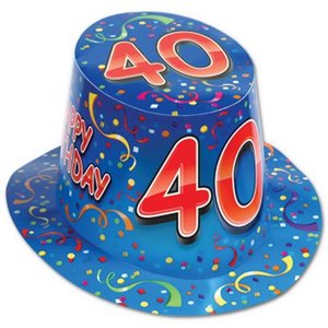 Hoed 40 jaar blauw Hoed 40 jaar blauw