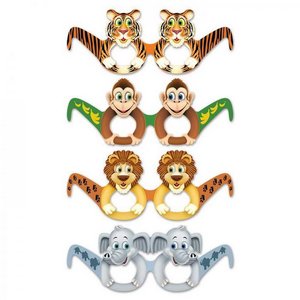Brillen Jungle en Safari dieren 12 stuks Brillen Jungle en Safari dieren 12 stuks