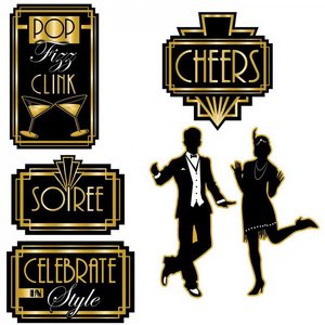 Decoraties Charleston Great Twenties 6 stuks Decoraties Charleston Great Twenties 6 stuks