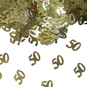Confetti 50 jaar goudkleurig Confetti 50 jaar goudkleurig