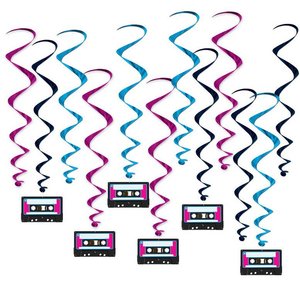 Hangdecoratie Whirls cassettebandjes Hangdecoratie Whirls cassettebandjes