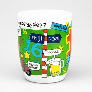 Mok cartoon 16 jaar Mok cartoon 16 jaar