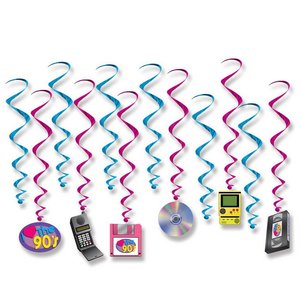 Hangdecoraties Nineties 12 stuks Hangdecoraties Nineties 12 stuks