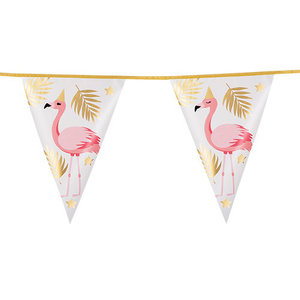 Vlaggenlijn Flamingo goud roze 4 meter Vlaggenlijn Flamingo goud roze 4 meter