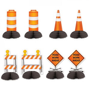 Tafeldecoraties Wegwerkers Signs 8 stuks Tafeldecoraties Wegwerkers Signs 8 stuks