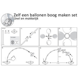 Set voor een ballonnenboog 75 delig Set voor een ballonnenboog 75 delig