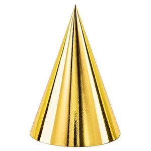 Hoedjes metallic goudkleurig 6 stuks Hoedjes metallic goudkleurig 6 stuks