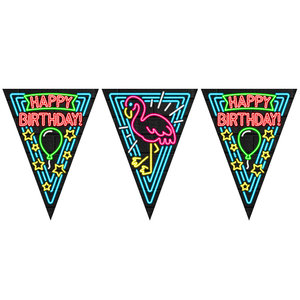 Vlaggenlijn NEON Happy Birthday Vlaggenlijn NEON Happy Birthday
