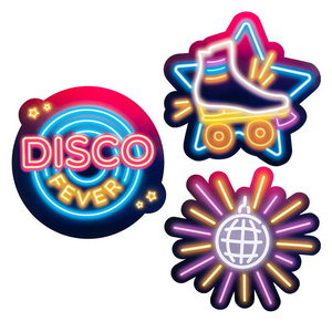 Decoraties DISCO FEVER 3 stuks Decoraties DISCO FEVER 3 stuks