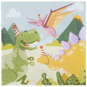 Servetten Dino party 12 stuks Servetten Dino party 12 stuks