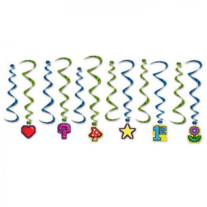 Hangdecoratie whirls Game Icons 12 stuks Hangdecoratie whirls Game Icons 12 stuks