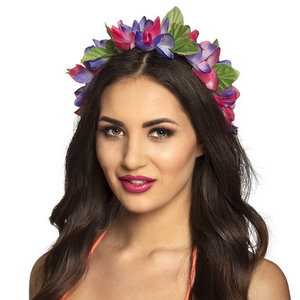 Diadeem met tropische bloemen 3 stuks Diadeem met tropische bloemen 3 stuks