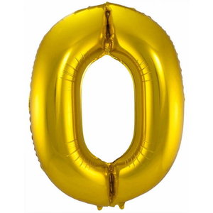 Folieballon cijfer 0 GOUD voor lucht of helium MEGA Folieballon cijfer 0 GOUD voor lucht of helium MEGA
