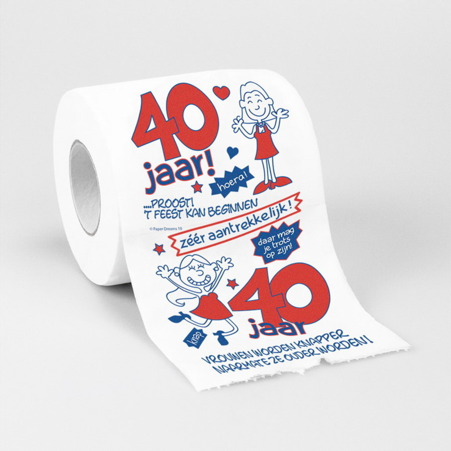 januari Vakantie Petulance Toiletpapier 40 jaar vrouw - Alle grappige 40 jaar cadeau's voor feest -  Feestartikelen.be