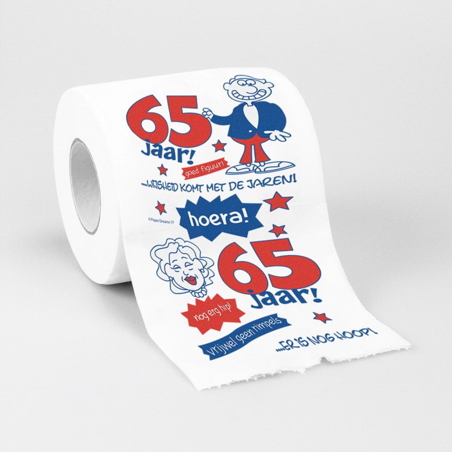 Republikeinse partij aantrekkelijk verwennen Toiletpapier 65 jaar- De grappige 65 jaar cadeau's- Feestartikelen.be -  Feestartikelen.be