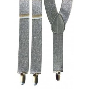 Feest bretels lurex zilverkleurig