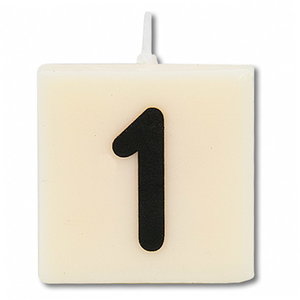 Cijfer kaarsje wit 1 jaar Cijfer kaarsje wit 1 jaar