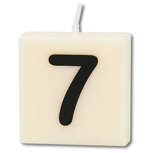 Cijfer kaarsje wit 7 jaar Cijfer kaarsje wit 7 jaar