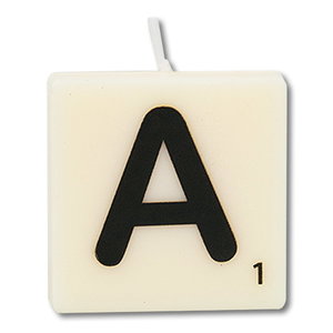 Letter kaarsje wit A Letter kaarsje wit A