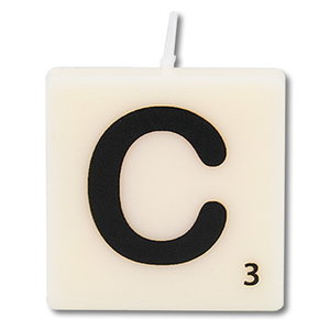 Letter kaarsje wit C Letter kaarsje wit C