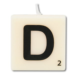 Letter kaarsje wit D Letter kaarsje wit D